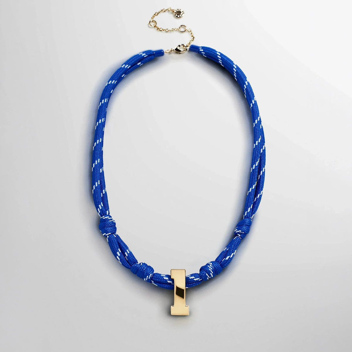 Knotty Varsity Custom Necklace - Royal Blue Single Digit