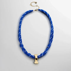 Knotty Varsity Custom Necklace - Royal Blue Single Digit