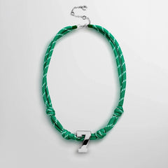 Knotty Varsity Custom Necklace - Bright Green Single Digit