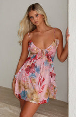 Can't Resist You Mini Dress Dusty Blush Floral