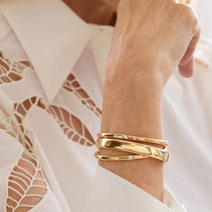 Nadia Classic Thick Hinge Bangle - Classic Thick Gold