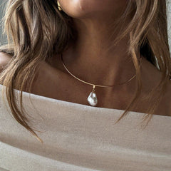 Teagan Pearl Collar Necklace - Gold/Pearl