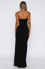 Deep In My Heart Strapless Maxi Dress Black