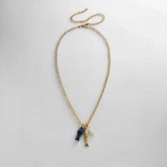 Lucky Catch Fish Charm Necklace - Gold