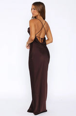 Over My Head Maxi Dress Chocolate