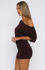 My Own Hero Mini Dress Chocolate