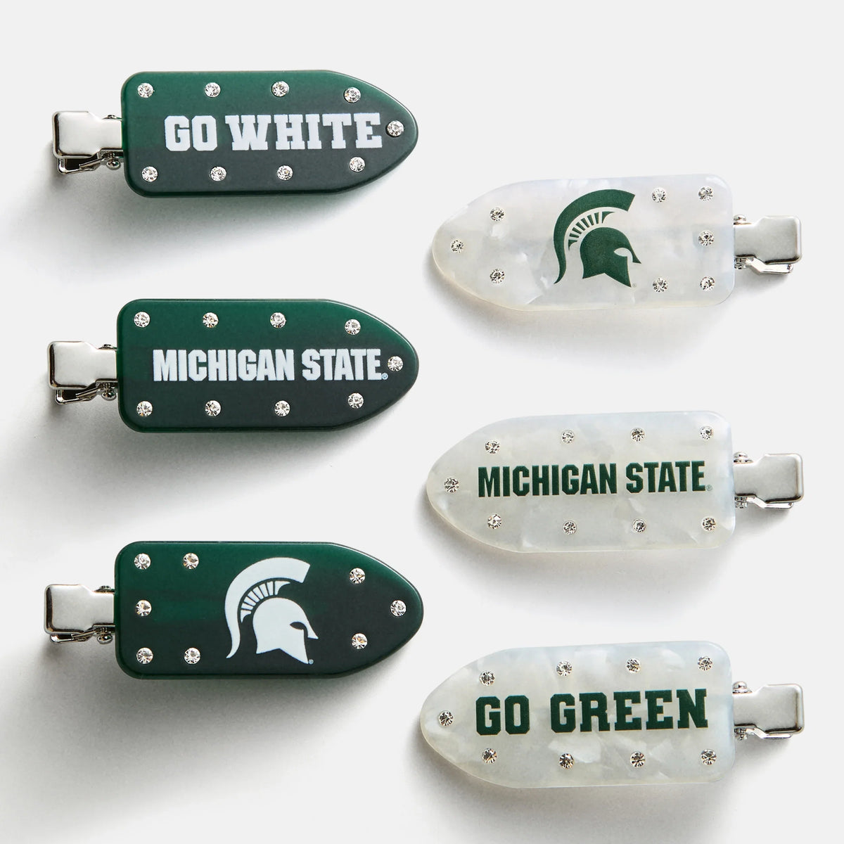 Michigan State University Creaseless Hair Clip Set - Michigan State University