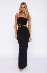 Probably True Strapless Maxi Dress Black