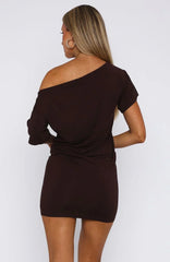 My Own Hero Mini Dress Chocolate