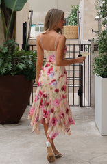 Butterfly Kisses Midi Dress Buttercream Fields
