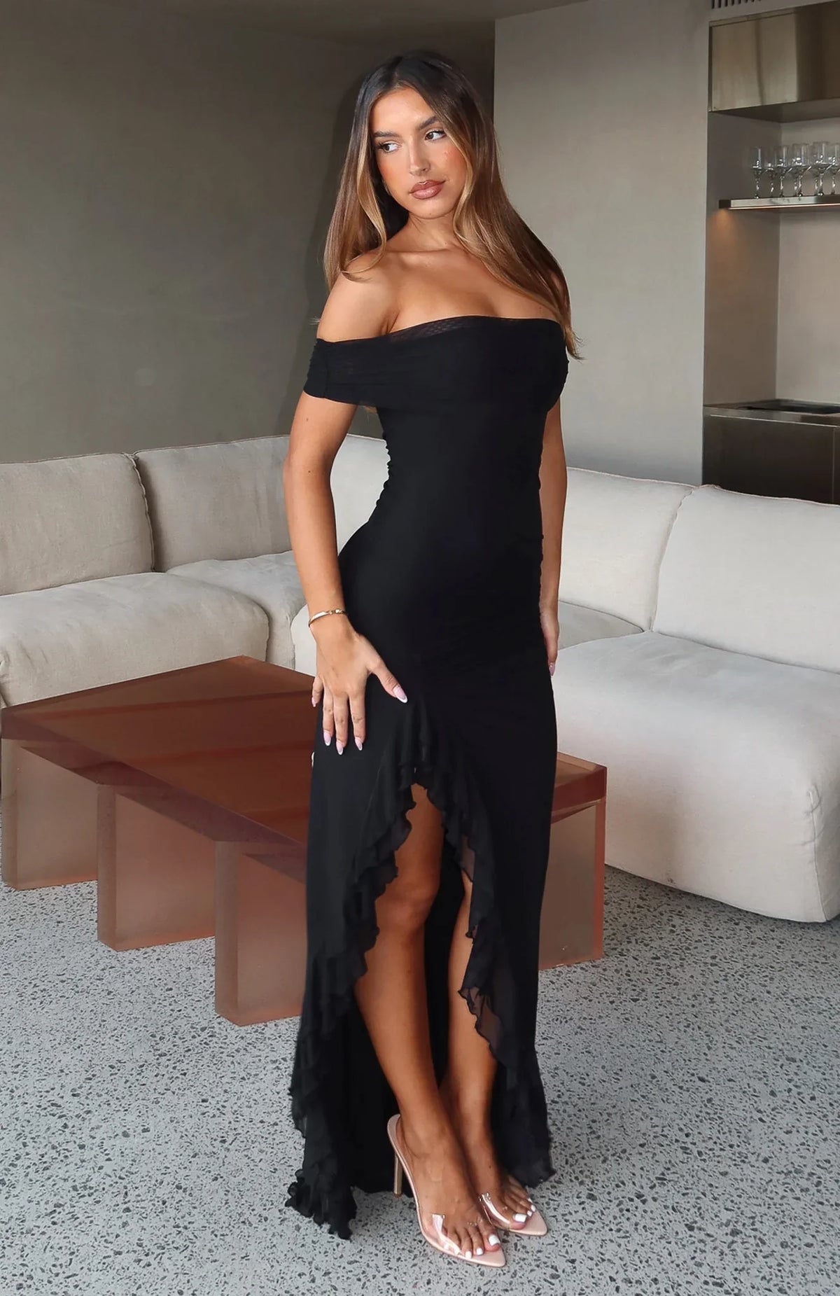 Icon In Motion Strapless Maxi Dress Black