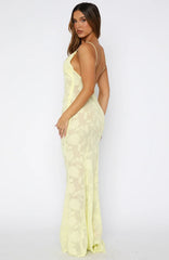 Lust For Life Embellished Trim Maxi Dress Lemon