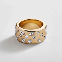 Simone Gold Ring - Gold/Pavé