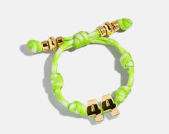 Knotty Varsity Number Custom Bracelet - Lime Green Double Digit