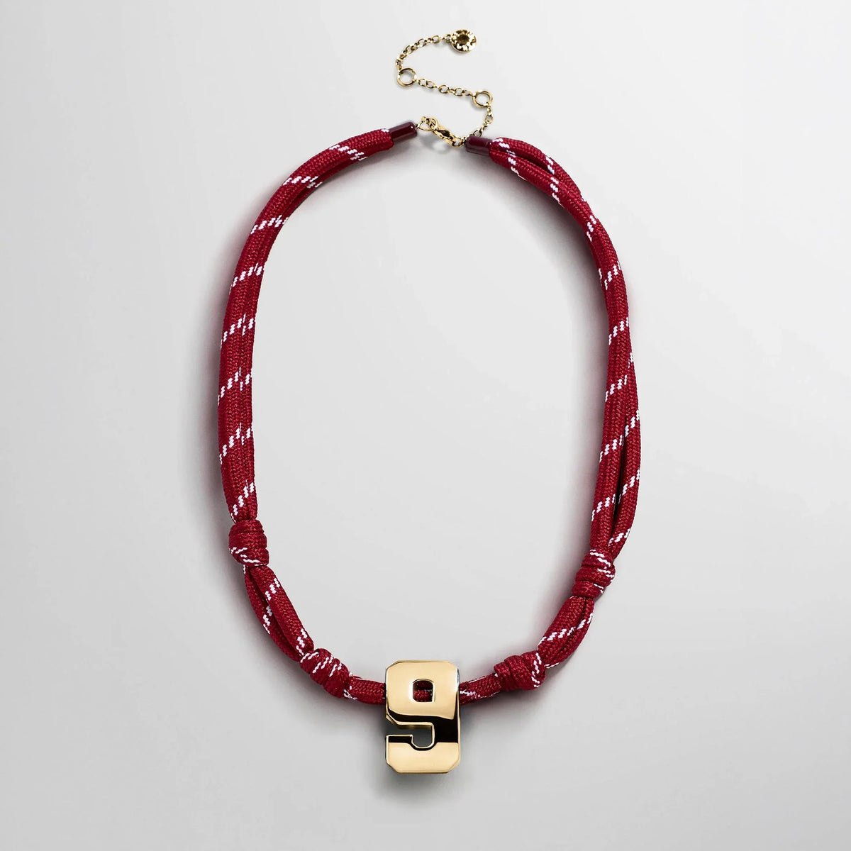 Knotty Varsity Custom Necklace - Maroon Single Digit