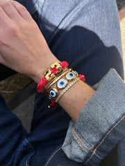 Knotty Varsity Number Custom Bracelet - Maroon Double Digit