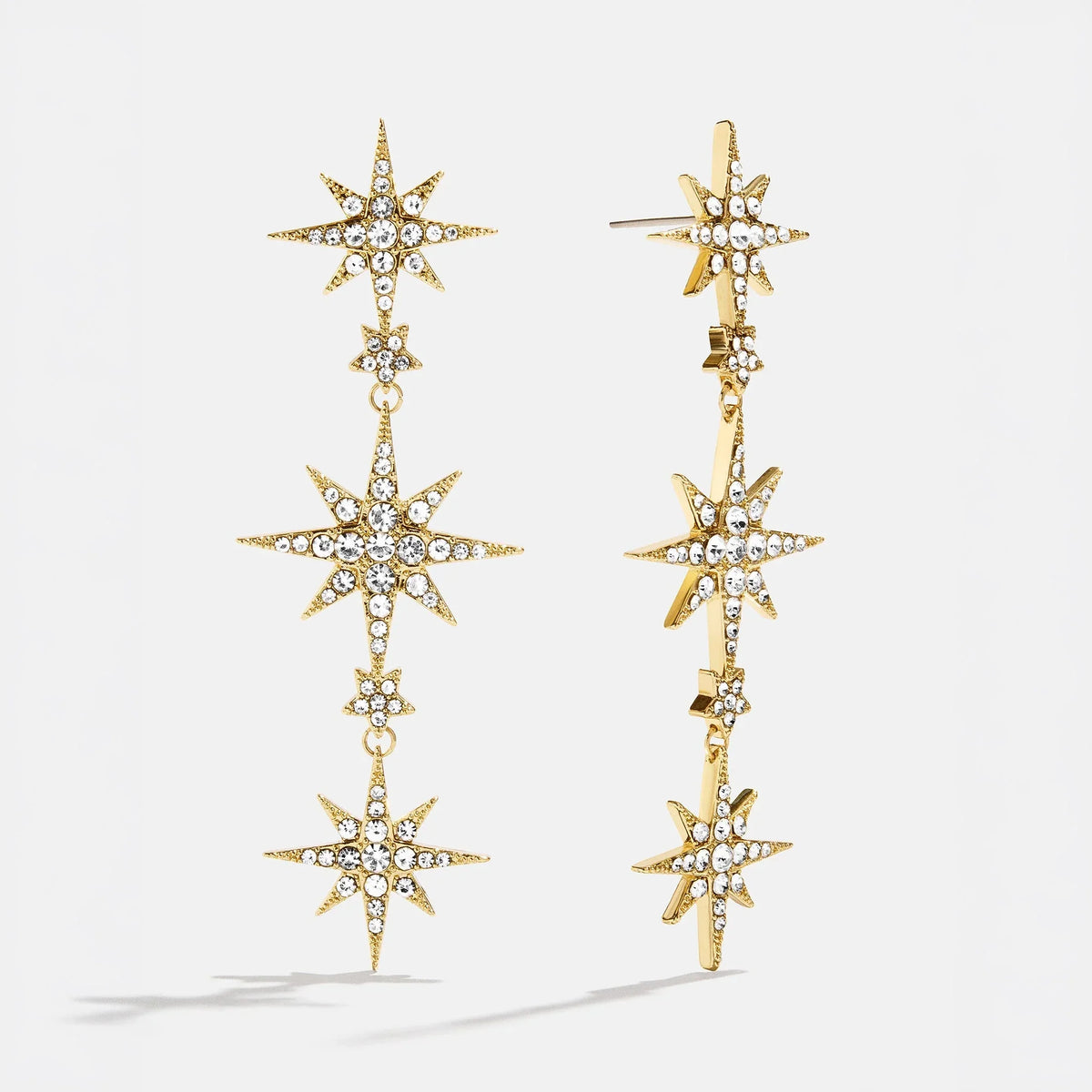 Venus Celestial Statement Earrings - Gold/Pavé
