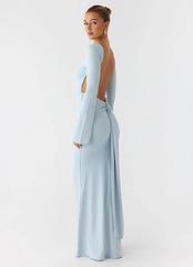 Midnight Song Long Sleeve Maxi Dress - Misty Blue