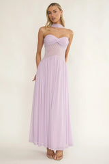 Annita Sheer Waist Maxi Dress Lilac