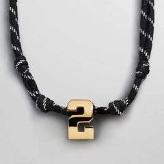 Knotty Varsity Custom Necklace - Onyx Single Digit