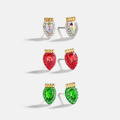 Merry & Bright Holiday Earring Set - Classic Christmas Lights