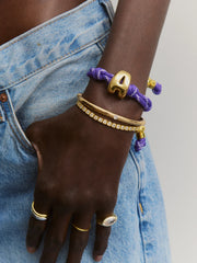 Knotty Initial Custom Bracelet - Purple Single Letter