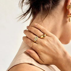 Mini Bubble Initial Ring - S