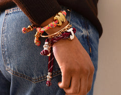 Knotty Initial Custom Bracelet - Maroon Single Letter